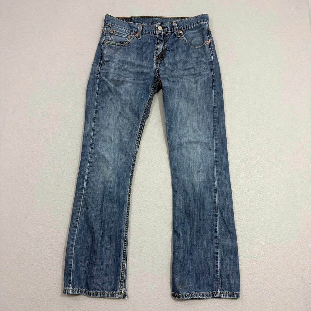 Levis 527 Slim Bootcut Jeans Men's 30x30 Blue Denim Y2K Western Rodeo Distressed